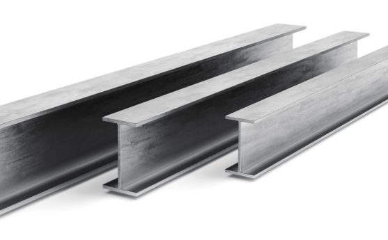 Steel I-beam. Flange beam on a white background